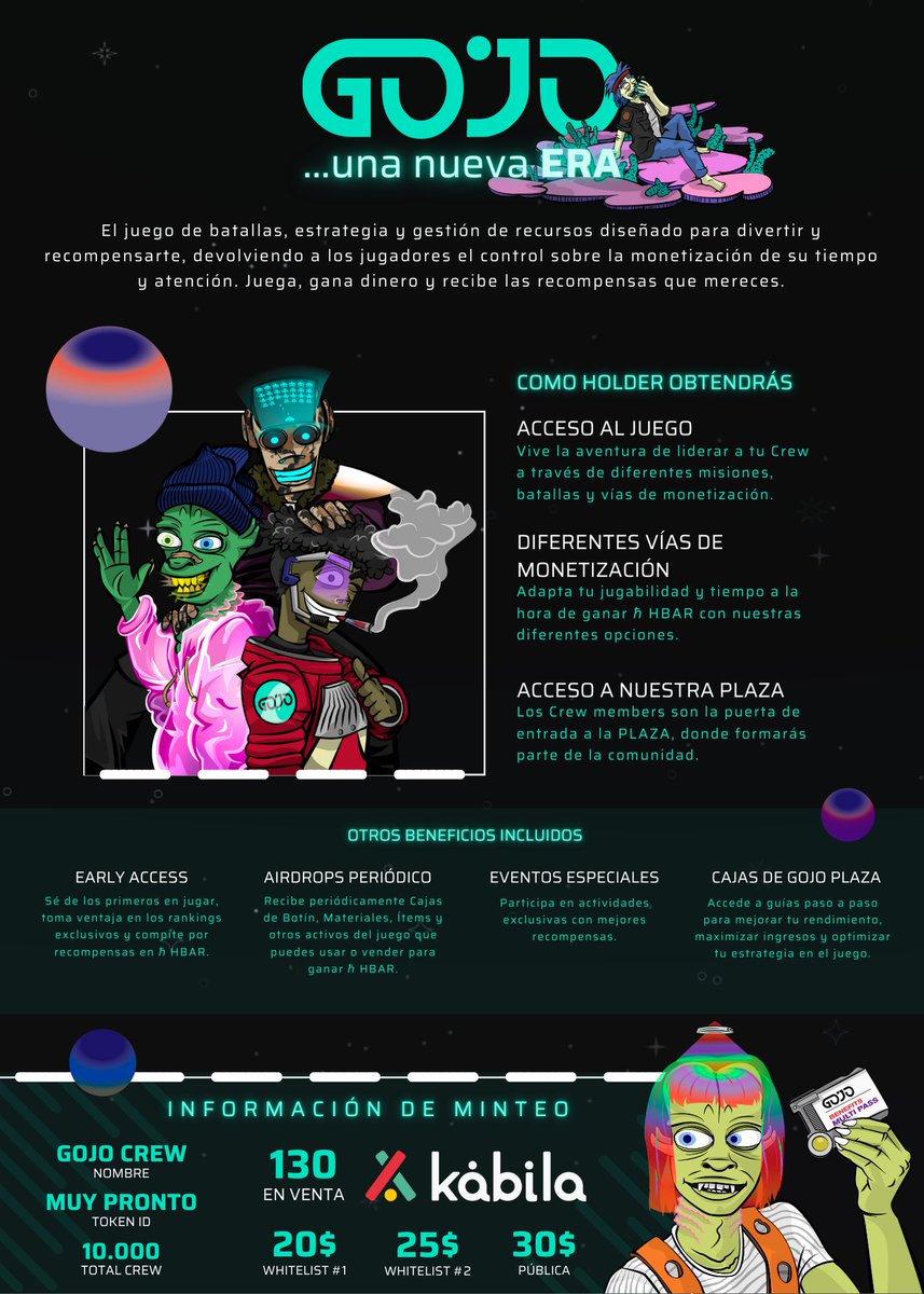 CriptoATH's tweet photo. - Un juego en Hedera -

Conozco bien al equipo, son muy currantes

Diversión, airdrops y activos, eventos, acceso anticipado, y…

ACCESO A LA PLAZA GOJO

Sorteo de 8 WL para mintear con descuento

- Sigue a @joinGOJO y @CriptoATH
- LIKE y RT
- Comenta