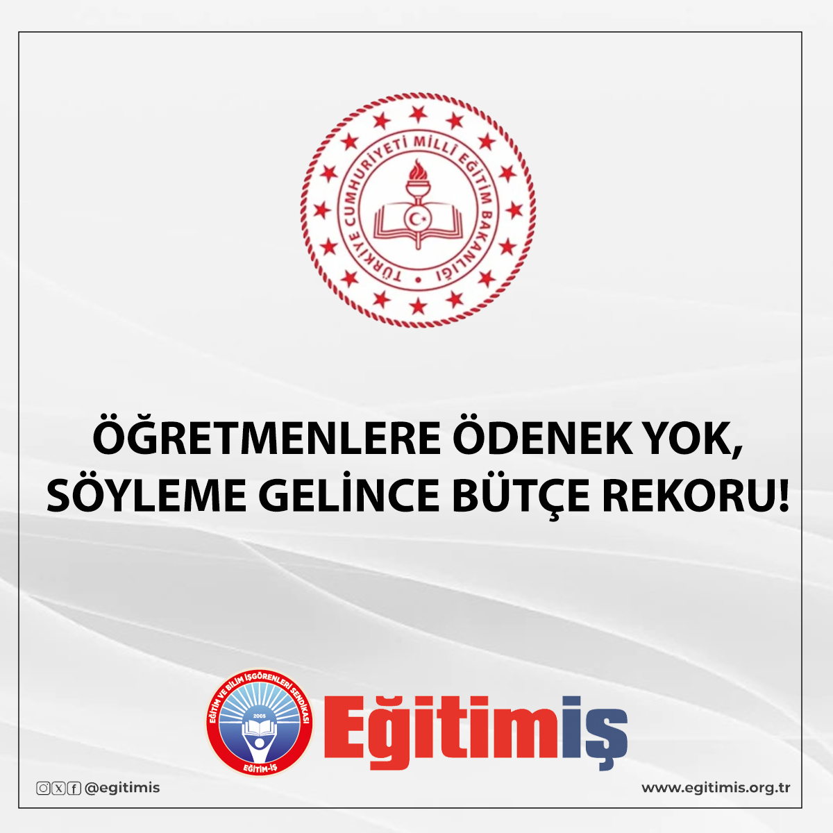 egitimis's tweet photo. ÖĞRETMENLERE ÖDENEK YOK, SÖYLEME GELİNCE BÜTÇE REKORU!

https://t.co/cqa3iuInCo

@tcmeb #meb #tbmm #bütçe #ücretli #öğretmen #kadrolu #sözleşme #asgariücret https://t.co/JUMT0m9gdS