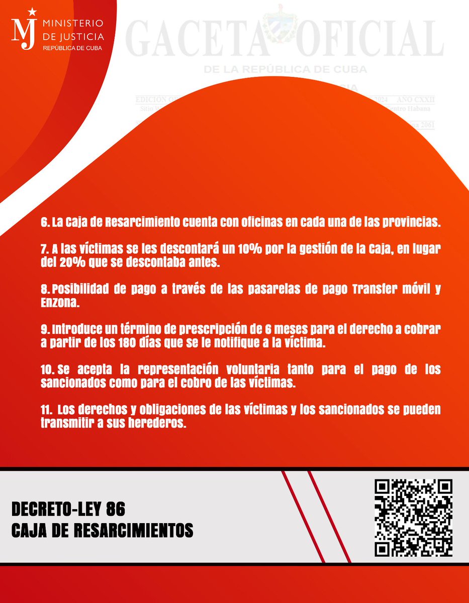 👉| A propósito de una norma revolucionaria que protege de manera prioritaria a niños, mujeres en situación de violencia, jubilados  y personas vulnerables, a tono con lo refrendado en el #CódigoDeLasFamilias 🇨🇺

👇
Decreto- Ley 86 de la Caja de Resarcimientos