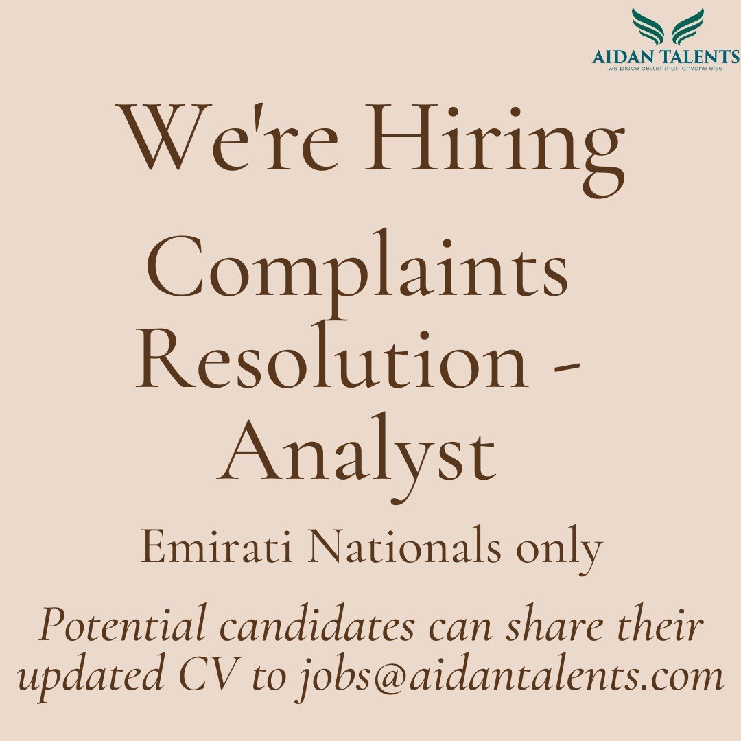 AidanTalents's tweet photo. AIDAN TALENTS is HIRING!

We're looking for a Complaint Resolution Analyst.

Interested in learning more? Let's chat! 🙂 https://t.co/6j09zZKDRA