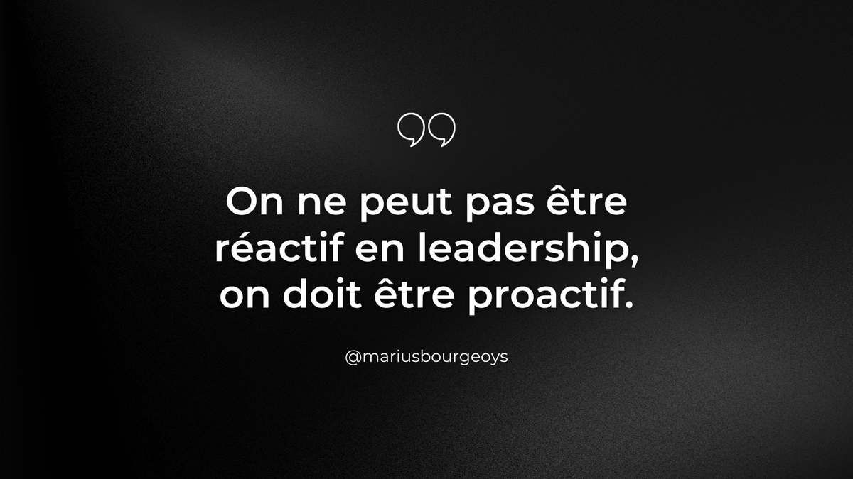 MariusBourgeoys's tweet photo. On ne peut pas être réactif en leadership, on doit être proactif.
#Leadership #Proactif #Réactif #Éducation #TLME1L https://t.co/Rg1WWCQc1P