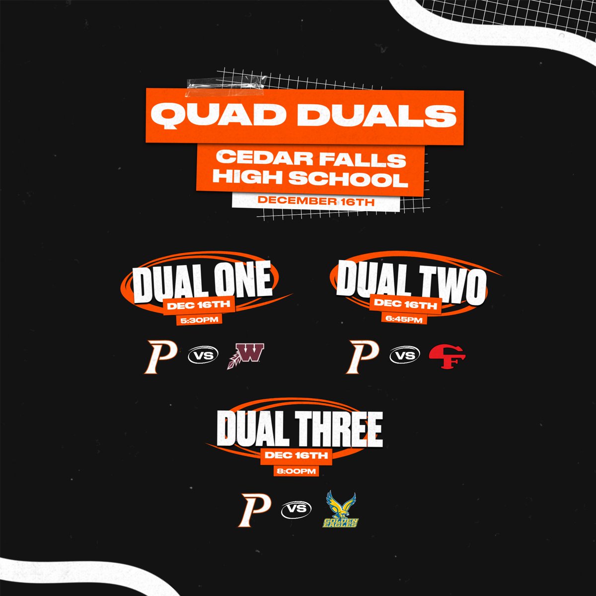 Prairie Girls Wrestling will be in Cedar Falls tonight competing in 3 Conference Duals! Wrestling begins tonight at 5:30pm against Waterloo West, with Cedar Falls and Dubuque Wahlert to follow. GO HAWKS!!