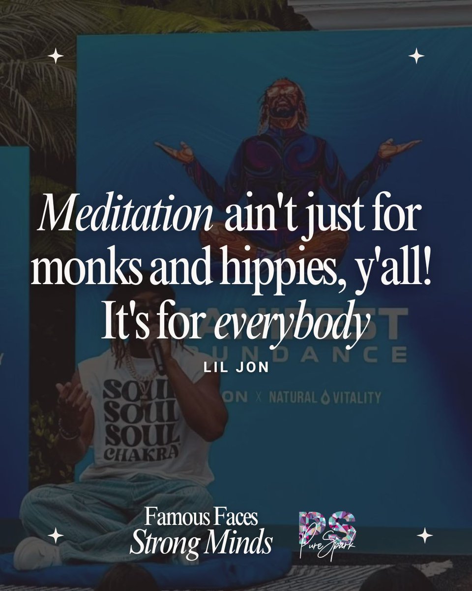 yourpurespark's tweet photo. Lil Jon's meditation album 'Total Meditation' shows that meditation is for everyone! Explore his journey and guided meditations: https://t.co/smWghr4NJJ #MusicTherapy #MentalWellness #PureSpark https://t.co/L3iy896Uzj