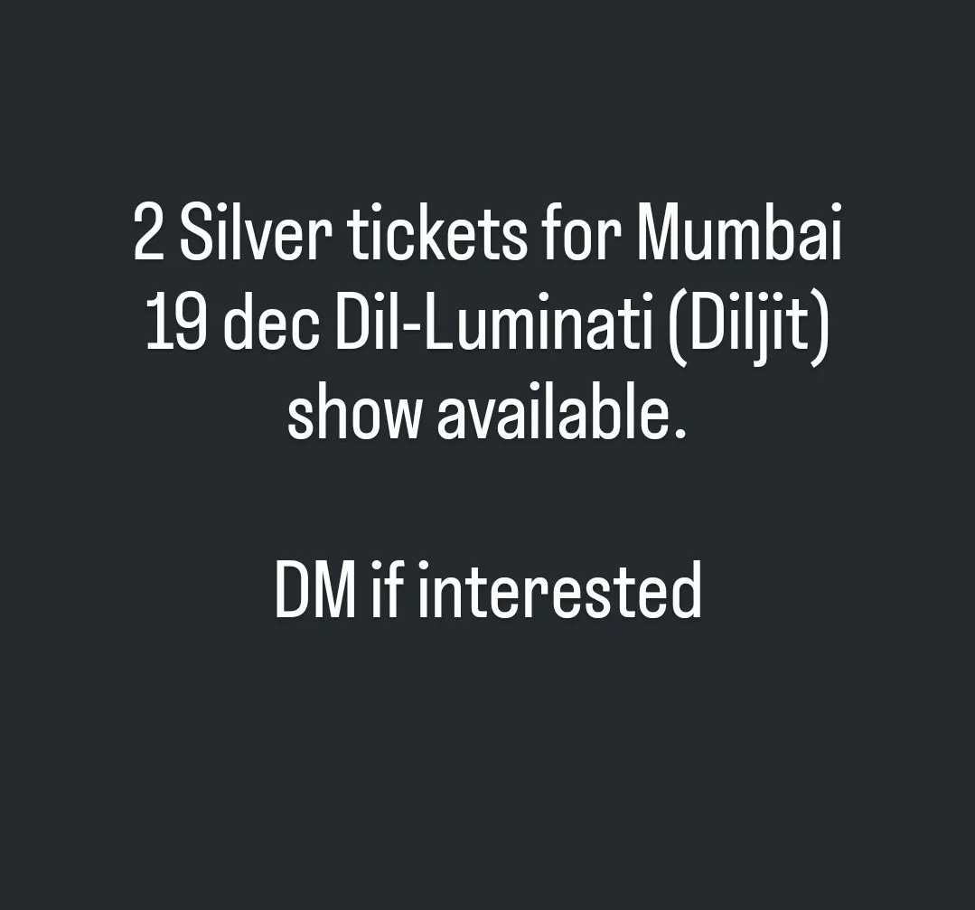 YashKasturi's tweet photo. #diljit #DiljitDosanjh #Mumbai #concert #dilluminati #tickets #silver #mahalaxmi https://t.co/j5eTLNFLAf