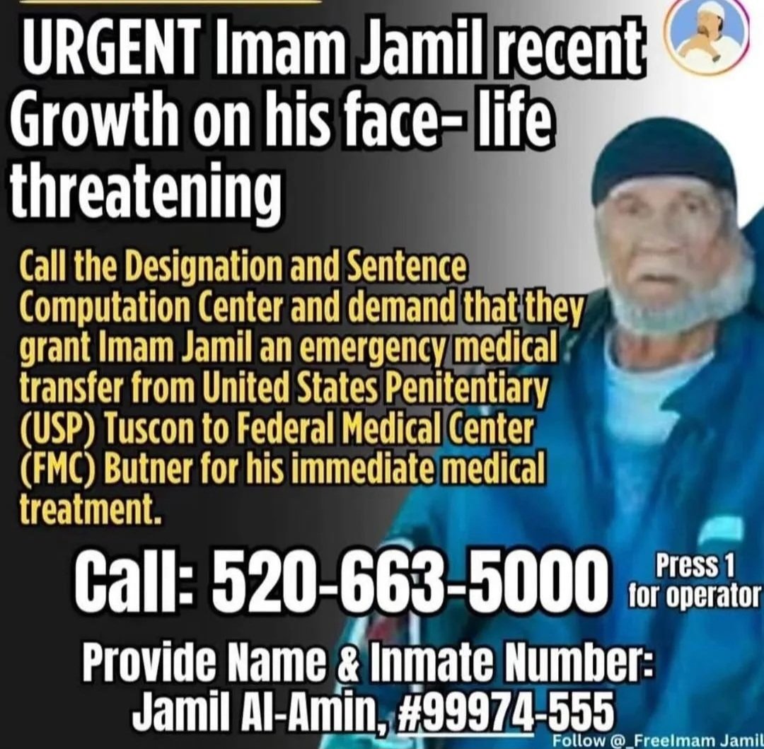 Support Jamil Al-Amin (H. Rap Brown). He needs immediate medical support. Our elders who struggled for our liberation need us.