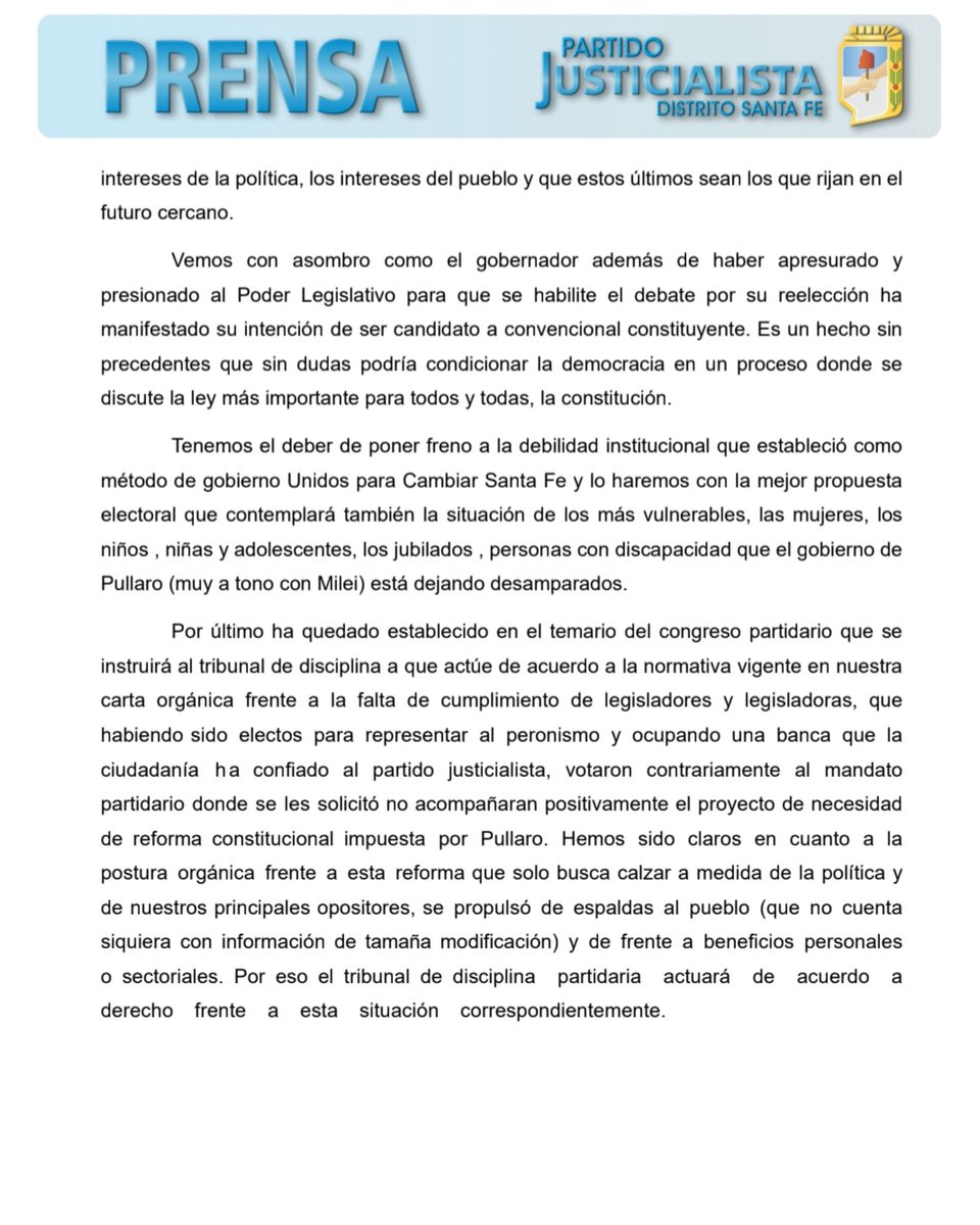 Líneas de acción de cara al calendario electoral y convocatoria al Congreso Partidario. 

COMUNICADO⬇️⬇️
