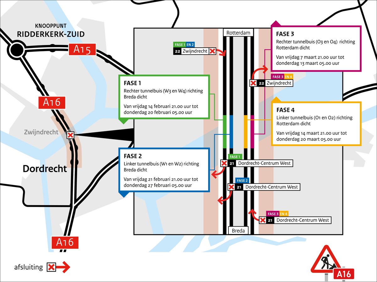 RWS_WNZ's tweet photo. We vervangen van 14-2 tot 20-3 de verlichting in de #Drechttunnel (#A16). Telkens is 1 van de 2 tunnelbuizen richting Breda/Rotterdam dicht. Hoewel 1 tunnelbuis in die richting openblijft, wordt forse hinder verwacht met extra reistijd tot meer dan 1 uur. https://t.co/7l1qmVxh8D https://t.co/Ruouuv7ZfS