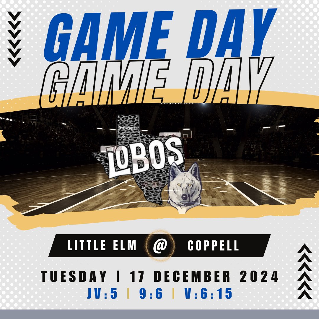 District game Tuesday, 12/17 @ Coppell! 🎉🎉🎉
.
.
.
9th- 6 PM
JV-5 PM
V- 6:15 PM