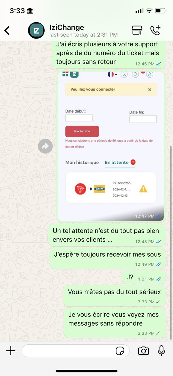 angesavage__'s tweet photo. @IZIchange @IZIchange Vous n’êtes pas du tout efficace vous continuer à recevoir nos sans nous rembourser 🚨🚨🚨 https://t.co/HTFQyFyt4m