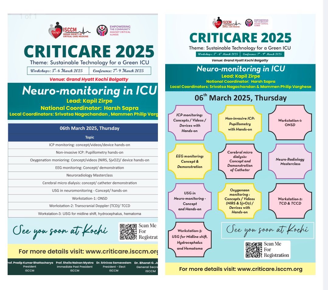 *Neuro-monitoring in the ICU*with our mostly *Hands-on training*! Learn the cutting-edge techniques and elevate your Critical care skills to the next Level !

*Register Now* : criticare.isccm.org