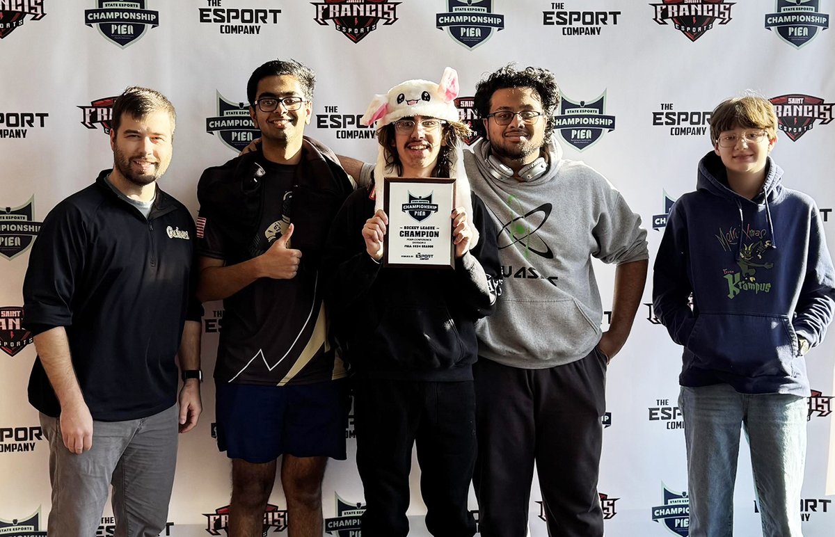 Gateway_SD's tweet photo. Congrats to our Esports D2 Rocket League team, who defeated Shady Side Academy 4-3 to win the PIEA Penn Conference D2 Rocket League Championship this weekend. Prince Sadam, Iris Madison, Daniel Hysong, and Sai Pranav were gifted $1,000 scholarships to attend Saint Francis. https://t.co/QU6pAFF5T4