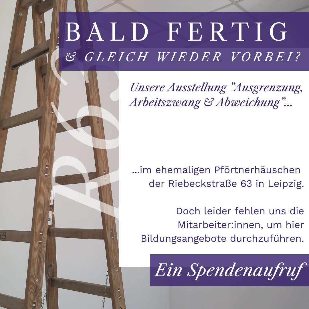 Aufruf zu Spenden und Mitgliedschaften!

riebeckstrasse63.de/kontakt/

Riebeckstraße 63 e.V.
IBAN: DE93 8306 5408 0005 2201 73
BIC: GENO DEF1 SLR
Kreditinstitut: Deutsche Skatbank