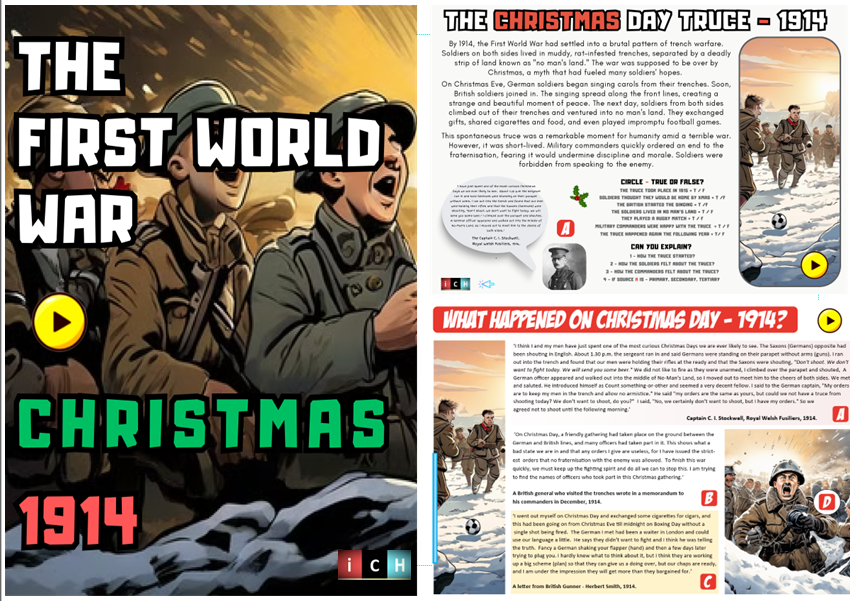 icHistory's tweet image. The Christmas Day Truce 1914 - Free PDF history teaching resources, ideas, and new review activities #historyteacher #ww1 #histedchat ⬇️ ⬇️⬇️
ichistory.com/ww1---christma…