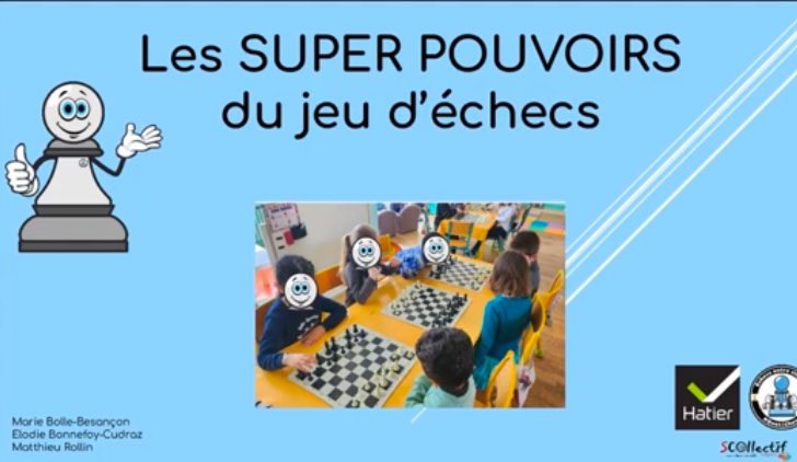 HatierAquitaine's tweet image. 🗣️Vous avez raté le webinaire sur les super pouvoirs du jeu d’échecs animé par @ebc974 @bolle_besancon et @M__Rollin ?
Retrouvez le « replay » en ligne 💻
👉editions-hatier.fr/webinaires
#Echecs #CPS #LudoPedagogie #Maternelle #Ecole #College
♟️@QuotiChess @ffechecs @S_Bella74