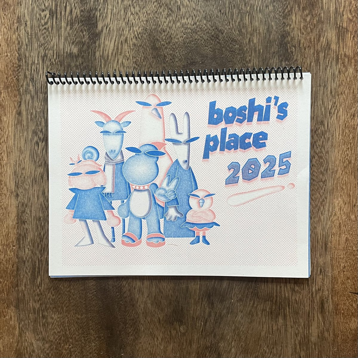 boshisplace's tweet image. 📅 boshi's limited edition 2025 calendar is officially available!!! 📅  get yourself a cute 2-color riso-printed wall calendar for 2025, handcrafted by (almost) all the members of boshi's!