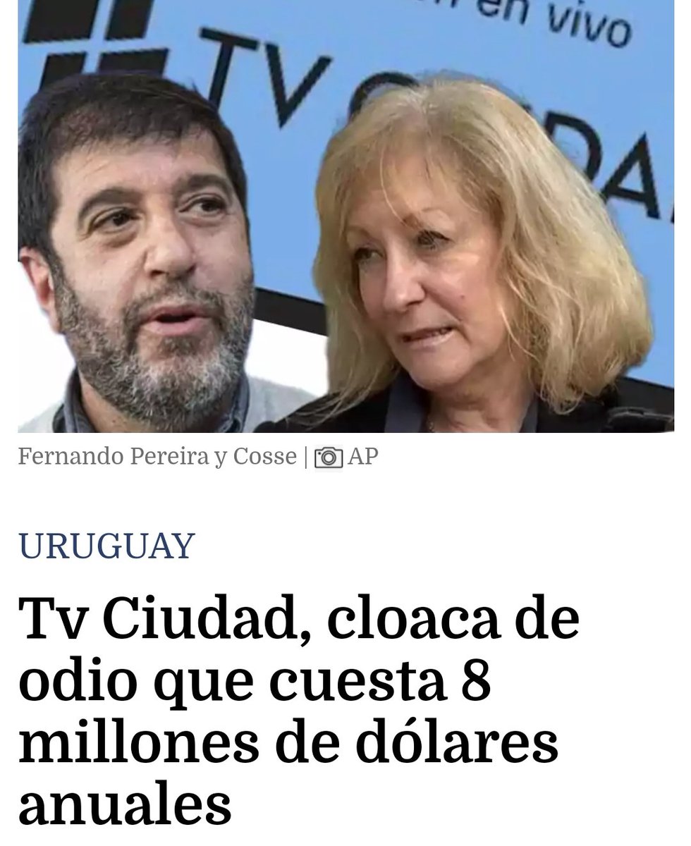 nellylomar's tweet photo. El canal de la Intendencia de Montevideo es una cueva de #acomodos y #despilfarro con #dinerodelosmontevideanos
@TVCIUDADuy es un canal de televisión abierta, propiedad del Gobierno Departamental de Montevideo, que se financia con los impuestos del pueblo montevideano. https://t.co/b6utbXqx27