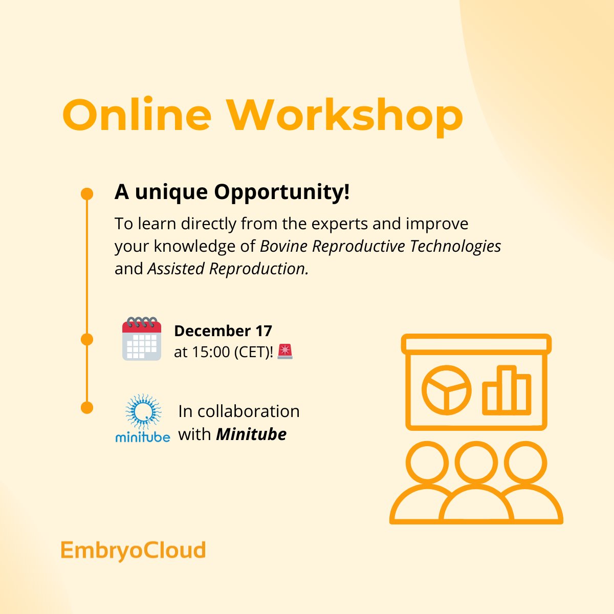 EmbryoCloud's tweet photo. Exclusive Online Workshop in Collaboration with Minitube!

📅 Date: December 17
⏰ Time: 15:00 (CET)

👉 Register here: https://t.co/3iNDsQulFE https://t.co/X7ad58Vz6n