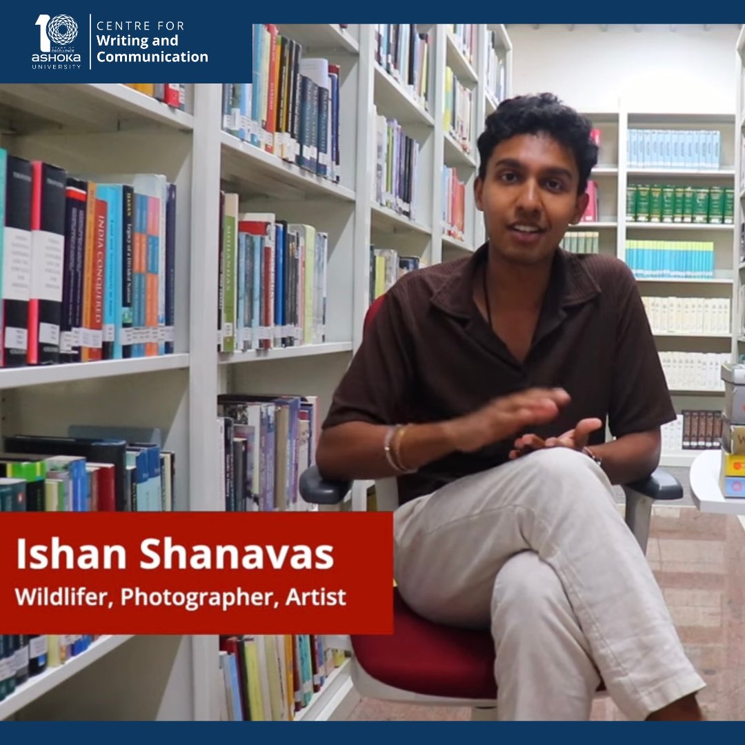 CWC_AshokaUniv's tweet photo. Our latest Shelf-Pick episode features Ishan Shanavas, an artist & nature lover, sharing his favorite books! #CWC #shelfpick https://t.co/zUI6qOVL2f