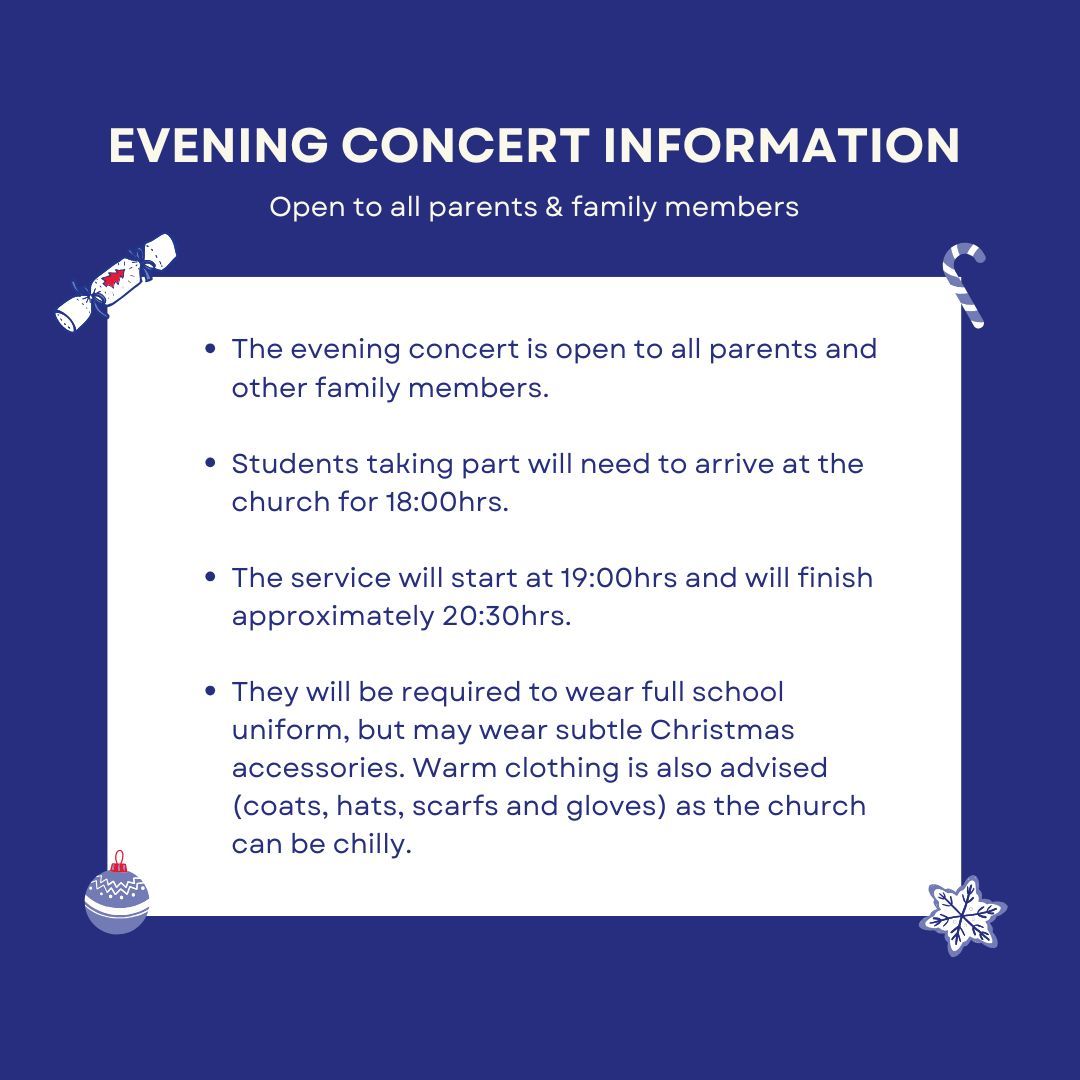 On the afternoon of Thursday 19 December our Year 7, 8 and 9’s will be taking part in a carol service at St Editha’s Church in Tamworth. This will be followed by our evening carol service at the church at 7pm. Parents/ carers are invited to attend the evening service.