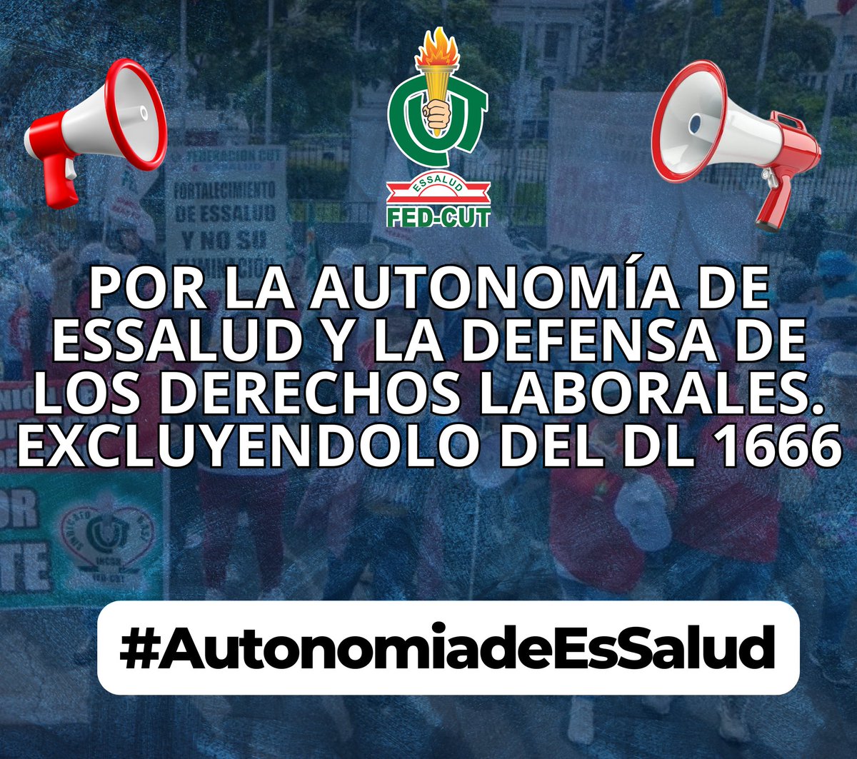 FedCut's tweet photo. #AutonomiaDeEsSalud | ¡Iniciamos Twitazo!
🚨 Señora Presidenta Dina Boluarte, señores Congresistas, señores asegurados y trabajadores de EsSalud. Defendamos juntos la autonomía de nuestra institución y la defensa de los derechos laborales!

#fedcut #EsSalud https://t.co/902AfPbgbL