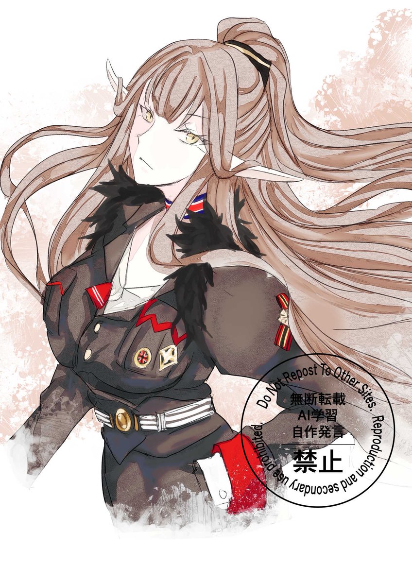 セミ様の新規絵の衣装良すぎて描いてみたけど、いろいろ冷静になれなくて大変…突然の全身のお披露目もあってロングブーツとか髪留めとかもう…良すぎて…目が…