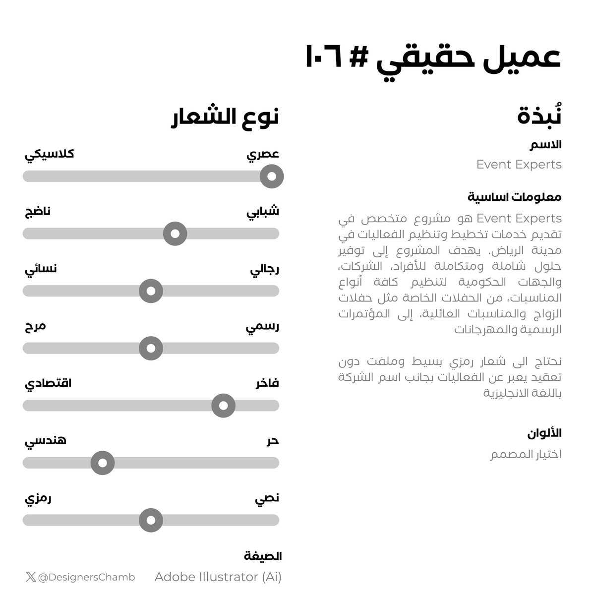 DesignersChamb's tweet photo. وجاكم العميل الحقيقي رقم 106😍

شاركونا تصاميمكم تحت هذي التغريدة والعميل راح يختار اللي يناسبه منها

والجائزة للفائز  1,500 ر.س 🤩

بالتوفيق يا مبدعين 🤍
#عميل_حقيقي https://t.co/JZLTx34brG