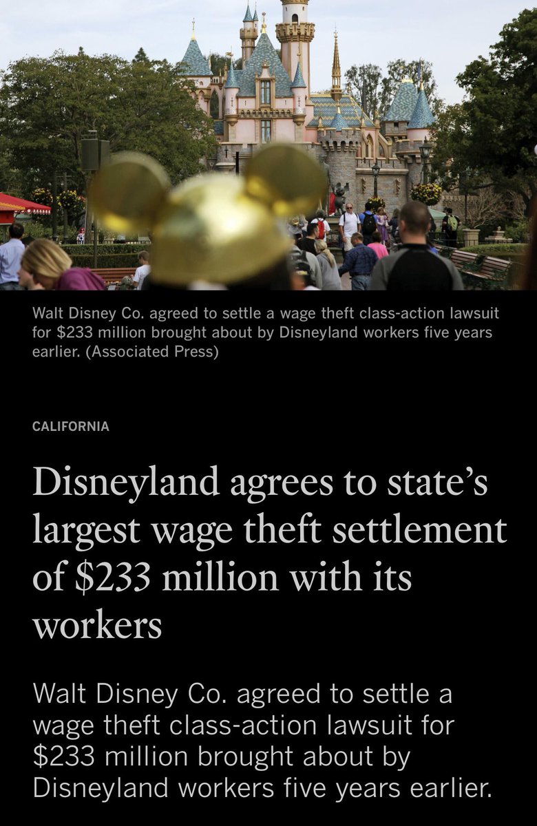 Disney CEO, Bob Iger, received $31.6M in compensation in 2023, and over $45M in 2021. Disney fought against paying its everyday workers $15 hr, in fucking California, and flouted wage laws-despite receiving a tax payer subsidy. 

Elon and Bezos are suing to dismantle the NLRB,