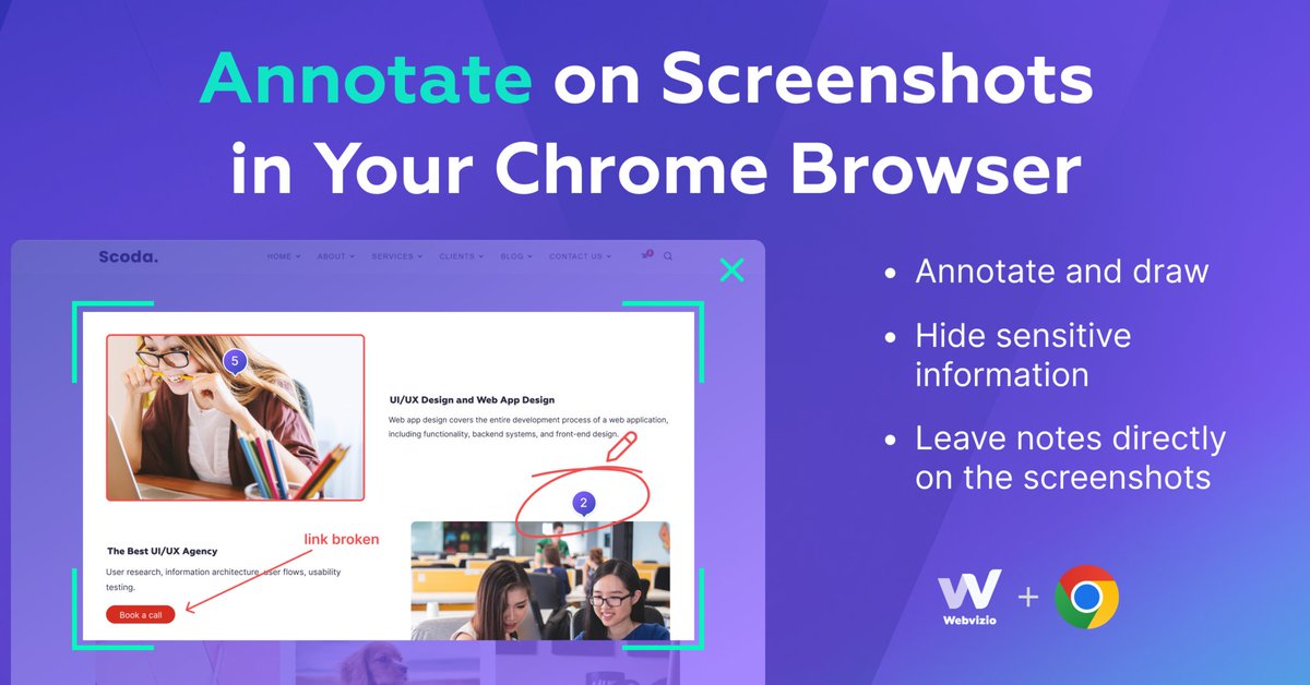 getwebvizio's tweet image. 🚀Just launched! Introducing Annotations on Screenshots!
Annotate and draw, hide sensitive info, and add notes on automatically created screenshots.
🌍 Download the Chrome extension → chromewebstore.google.com/detail/webvizi…
#webvizio #websitefeedback #qa #bugreporting