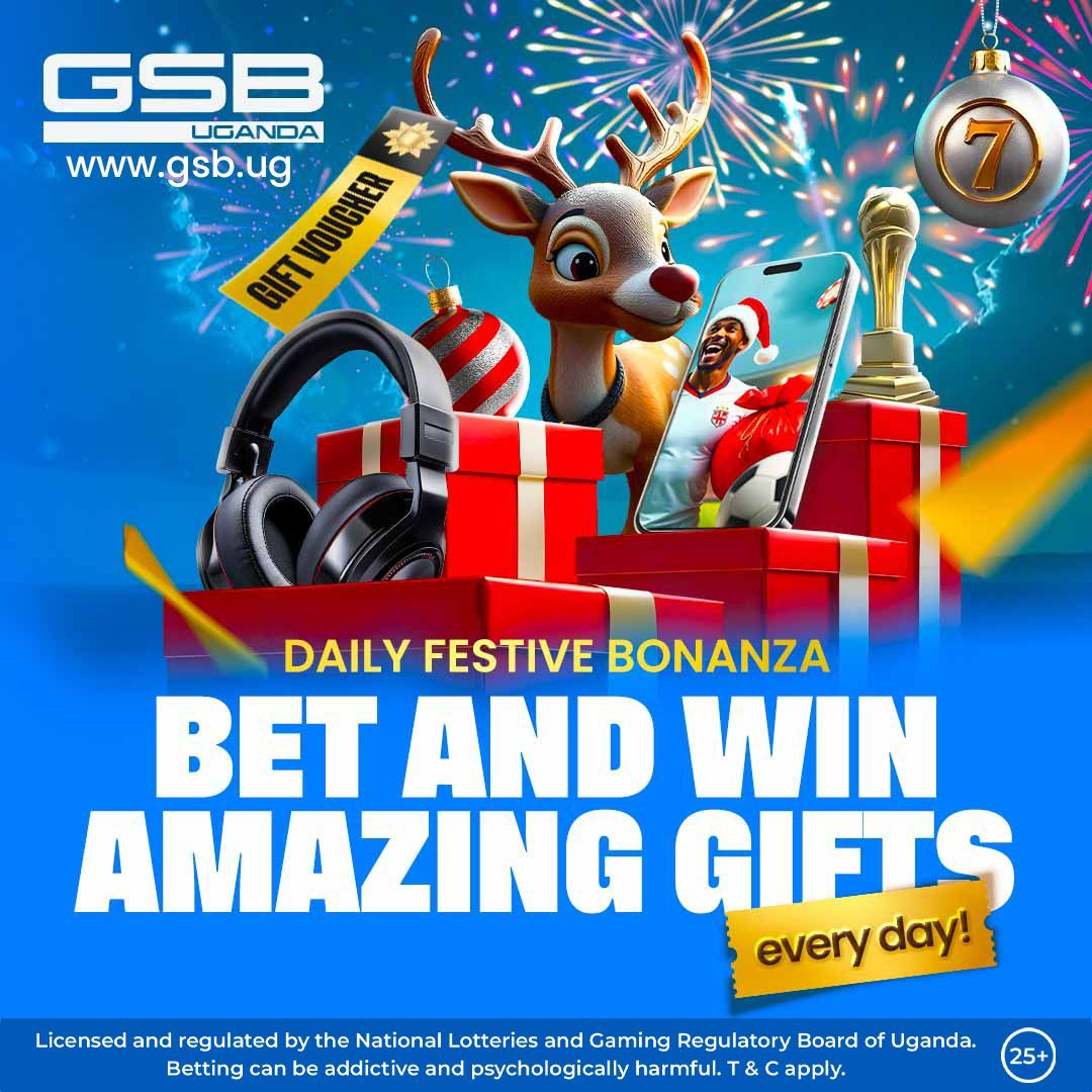 GSB_Uganda's tweet photo. ๐จ๐๐๐ 1๏ธโฃ ๐
๐พ๐ฒ๐
๐๐๐ Lucky punters are to win in the ๐๐๐ ๐
๐๐ฌ๐ญ๐ข๐ฏ๐ ๐๐จ๐ง๐๐ง๐ณ๐ every single day of the week. You can't miss this! ๐๐๐ญ๐๐ข๐ฅ๐ฌ ๐๐พ๐ https://t.co/jp3I2TUbHr
#GSBUganda | #ChristmasPromo #XmasPromo #GiftGiveAway #GiveAway https://t.co/PNHmyZWXGs