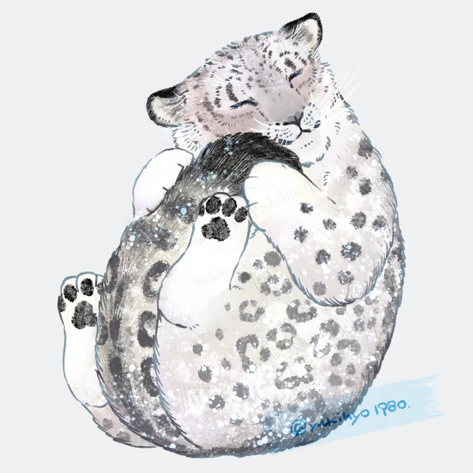 しっぽまで冷たいね #イラスト