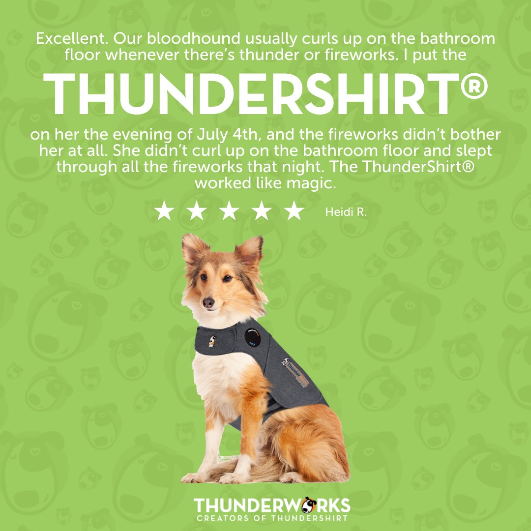 The fireworks of New Years are rapidly approaching, which might mean hard times for your furry friends! ThunderShirt is here to help provide the ultimate comfort for your pet 🐶 Consider ordering your very own before the holiday!