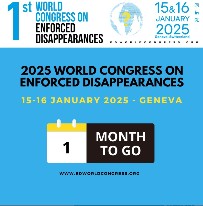 📅D'aquí a un mes tindrà lloc a Ginebra el Congrés Mundial sobre Desaparicions Forçades #WCED en el qual participa l'ICIP.

L'objectiu és acordar una estratègia comuna i un pla d’acció per la ratificació de la Convenció contra les Desaparicions Forçades icip.cat/ca/event/congr…