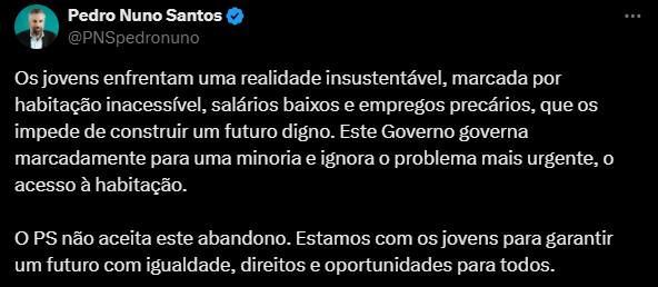 O PS não aceita este abandono. O PS é o criador deste abandono. 

8 anos, Pedro. 8 anos. 

A nossa geração de jovens cresceu com as políticas do PS e hoje, estamos à rasca e sem saber o que fazer. 

Graças ao PS.