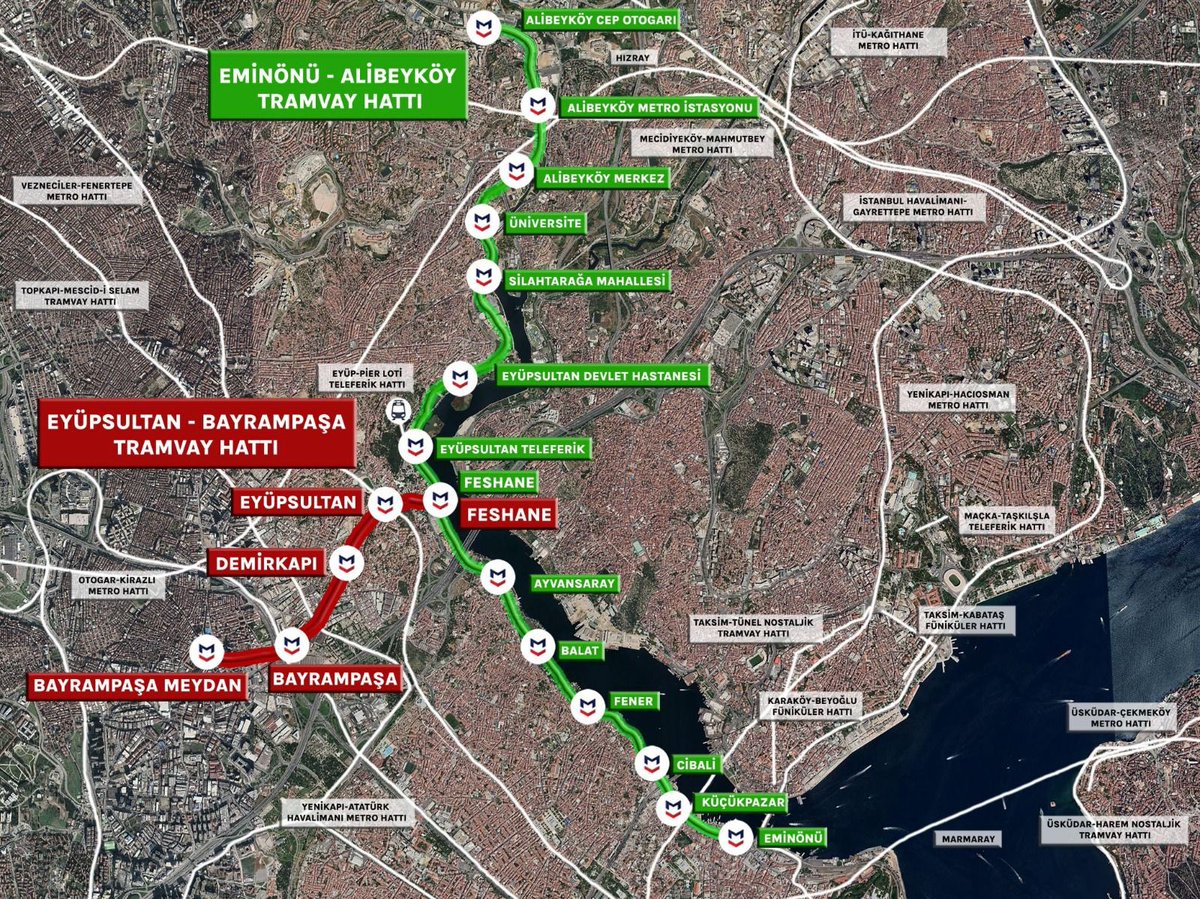 Eyüpsultan - Bayrampaşa Tramvay Hattı geliyor.🚆⏳

Cumhurbaşkanlığı Strateji Bütçe Başkanlığı, tramvay hattını kamu Yatırım Programı'na almadı. Bu nedenle yurtdışından kredi alınamıyor. 

Ancak İBB özkaynaklarını kullanarak, Eyüpsultan - Bayrampaşa Tramvay Hattı'nın yapımına