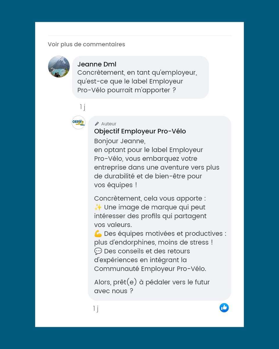 Comme Jeanne, vous vous demandez ce que le label Employeur Pro-Vélo peut vous apporter ? 🔎  Découvrez-en plus : employeurprovelo.fr
#FUB #OEPV #vélotaf