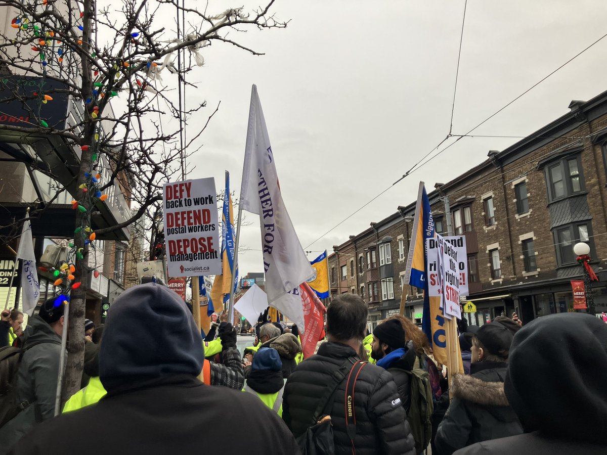 We’re here at MP Chrystia Freeland’s office in solidarity with <a href="/cupw/">CUPW</a> against back to work legislation! #solidaity