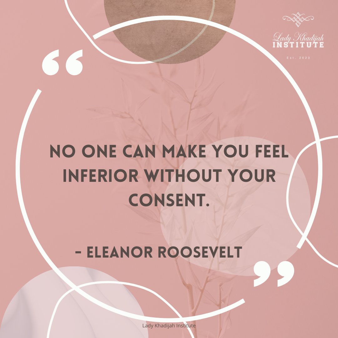 GetitDonePros's tweet photo. Happy Monday, everyone! Today's reminder from Eleanor Roosevelt: 

'No one can make you feel inferior without your consent..' 

Let's make this day and week truly remarkable.
 #LadyKhadijahInstitute #Live #Work #Play #Pray #Millionaire #Transform #CoachNaimah #Lifethelifeyouwant https://t.co/9CAFTS48o3