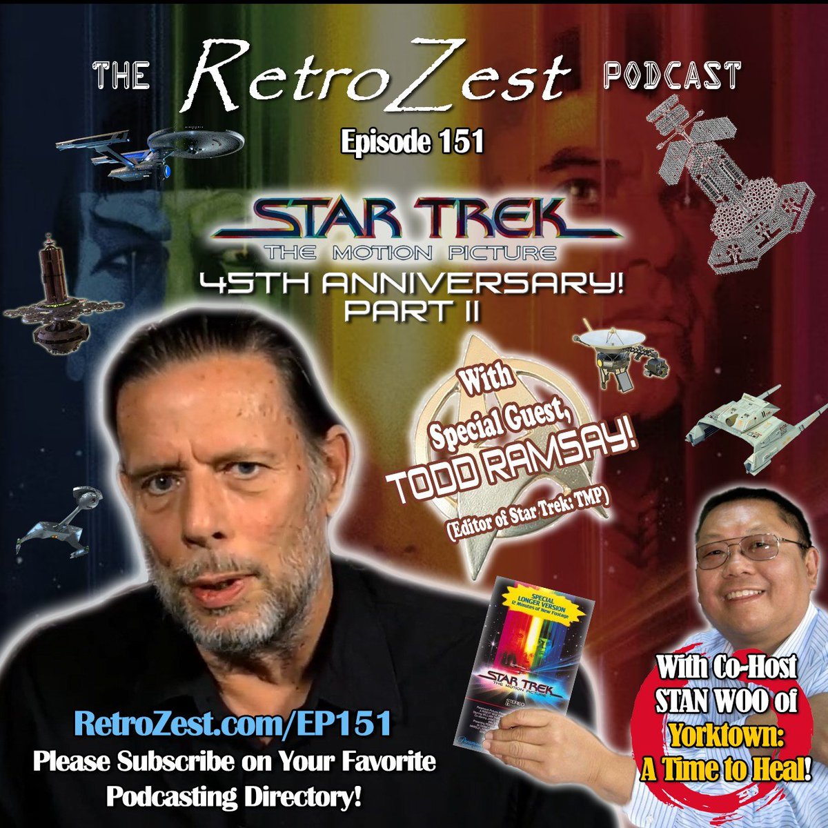RetroZest (@retrozest) on Twitter photo Listen HERE: retrozest.com/EP151
On RetroZest #151, we continue the celebration of the 45th of STAR TREK: THE MOTION PICTURE with an exclusive interview with TODD RAMSAY (editor of ST:TMP) featuring co-host STAN WOO! <a href="/jamieswb/">The Filmumentaries™ Podcast - Jamie Benning</a> <a href="/startrektour/">@startrektour</a> <a href="/TrekMovie/">TrekMovie.com</a> Listen HERE: retrozest.com/EP151
On RetroZest #151, we continue the celebration of the 45th of STAR TREK: THE MOTION PICTURE with an exclusive interview with TODD RAMSAY (editor of ST:TMP) featuring co-host STAN WOO! <a href="/jamieswb/">The Filmumentaries™ Podcast - Jamie Benning</a> <a href="/startrektour/">@startrektour</a> <a href="/TrekMovie/">TrekMovie.com</a>