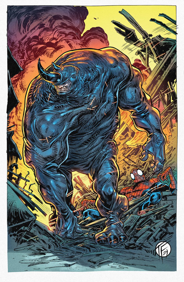 Hey everyone! I've got a new coloring to share today - this fun Rhino piece - with line art by the great Tom Fowler! Thank for checking it out!

#comiccolorist #comics #marvel