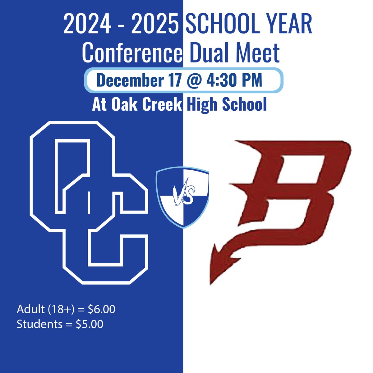 OC_Swim's tweet photo. First dual meet of the season. Come on down and check them out. Meet starts at 4:30 PM. Hope to see you there! @Athletics_OCHS https://t.co/ae0r6EhTKN