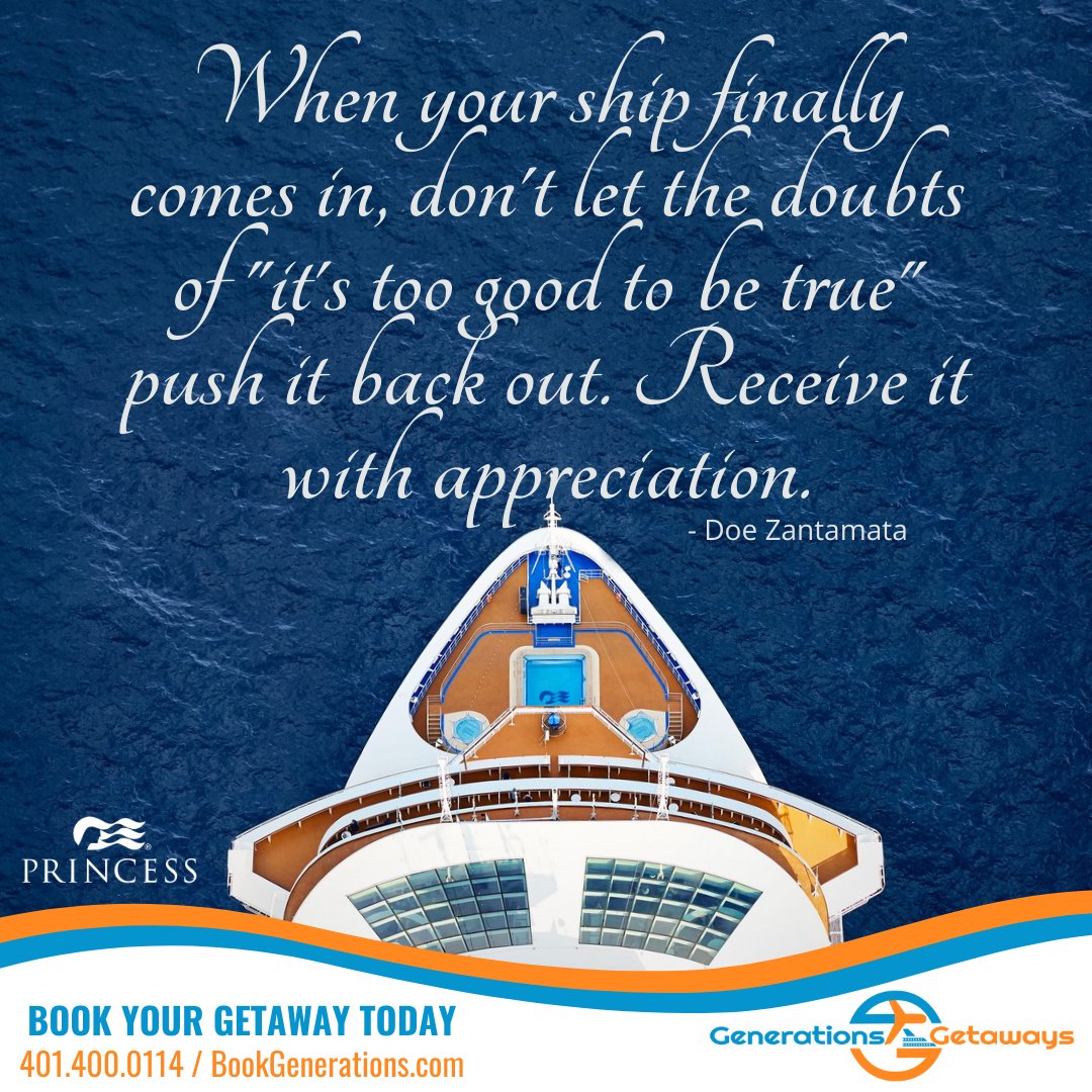 GenGetaways's tweet image. Yes! Receive it!

#travel #vacation #getaway #cruise #wakeview #caribbeancruise #alaskacruise #hawaiicruise #europeeancruise #mediterraneancruise #cruiselife #cruisequotes #travelquotes #GenerationsGetaways #BookGenerations