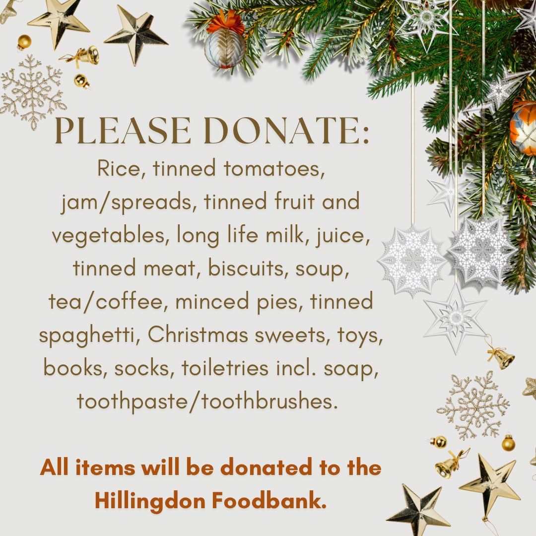 Just a reminder that our whole school food bank appeal, led by the Friends of Ruislip High, ends this Thursday 19th December. Please can we ask that all donations are handed in to your child’s tutor by this date. All donations will make such a difference!