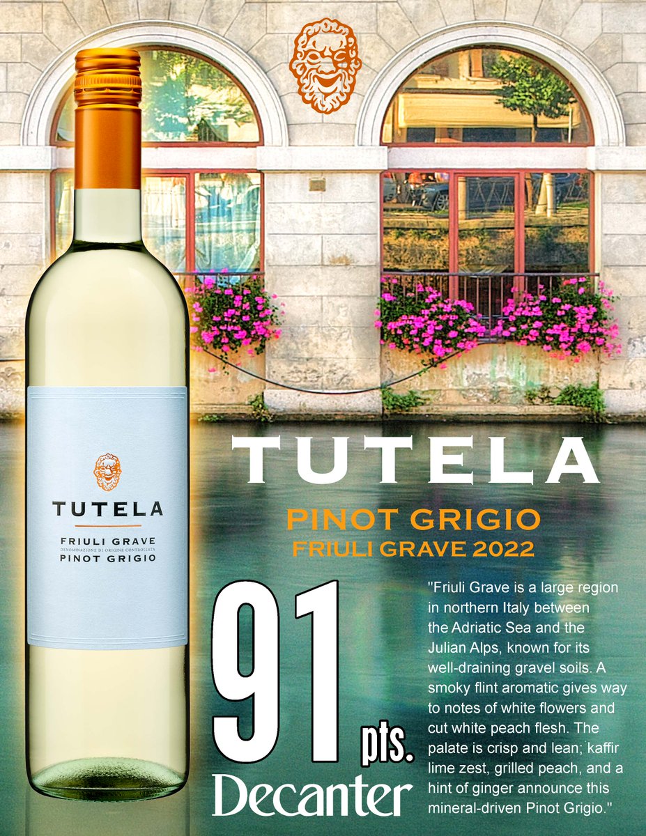 trivinimports's tweet photo. Hailing from the breathtaking region of Fruili, Italy comes the delicious Tutela Pinot Grigio Friuli Grave. This Pinot Grigio received an outstanding score of 91 points from Decanter. 
#tutela #tutelapinotgrigio #pinotgrigio #friuligrave #friuli #italy #decanter https://t.co/SG7cFHUXoN