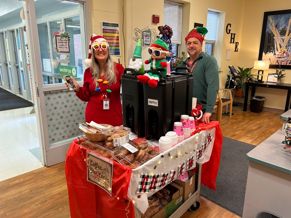 When you have the greatest admin in the world, they bring around the traveling coffee / hot cocoa cart!!! Thank you for the fun treats today Ms. Walker and Mr. Lombardo!! 🎀