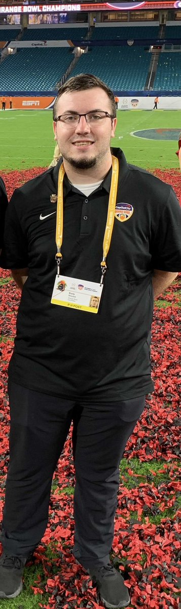 How about this for a “glow up?” Volunteer at 2021 Orange Bowl and 2022 Boca Raton Bowl; now grad student at FAU. “I was on this very trip two years ago” and “MC prepared me well.” - Brady Vincent