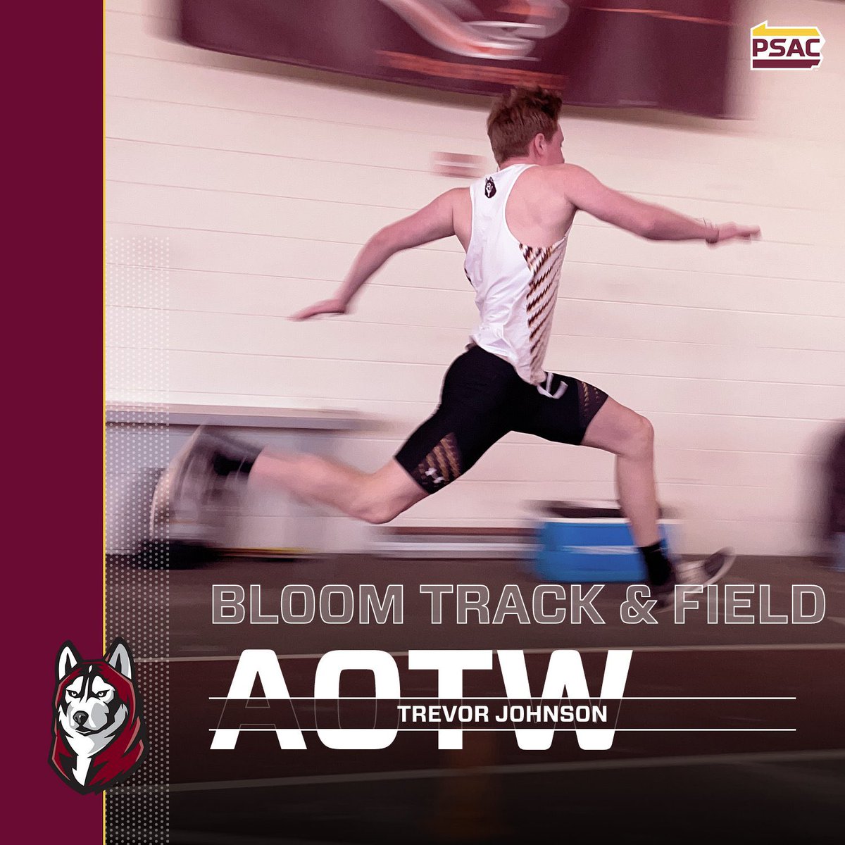 Congratulations to our Men’s Athlete of the Week, Trevor Johnson! Trevor won the triple jump by nearly 2 feet on Saturday, setting a big lifetime best in the event. His performance boosted him to 3rd in the PSAC rankings! Great work, Trevor! 🐾