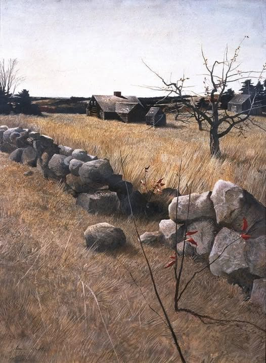 RaBeArt's tweet photo. The Stone Fence, 1917. Artist: Andrew Wyeth.
#art #andrewwyeth #paintings #stonefence #alone https://t.co/80FponlIuV