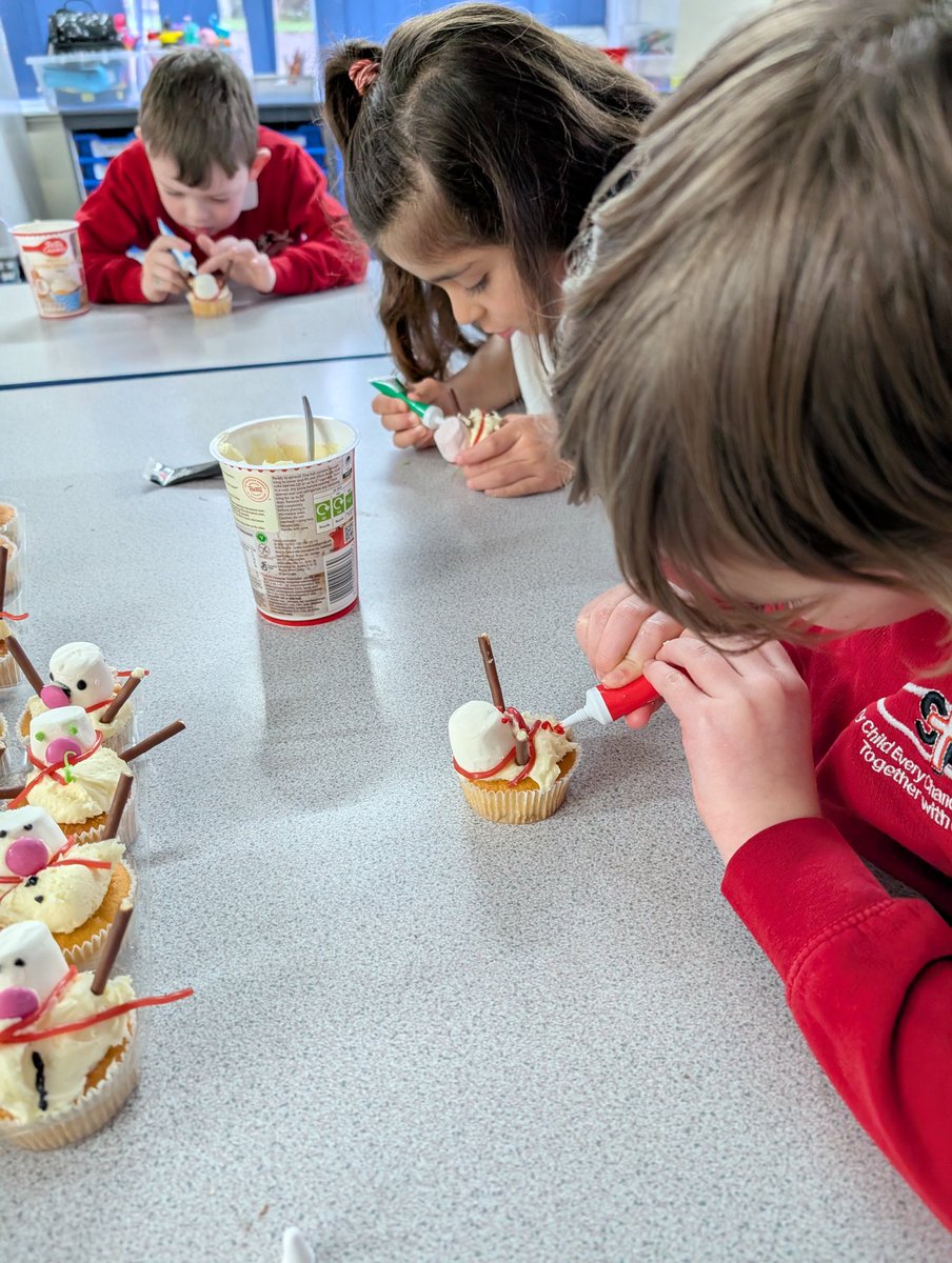 StAntsShipley's tweet photo. C2 have been busy making snowman buns for the Christmas fair on Wednesday - aren't they cute?! โ
#teamsas #bcwcat #goodenoughtoeat https://t.co/1QOnaxD81p