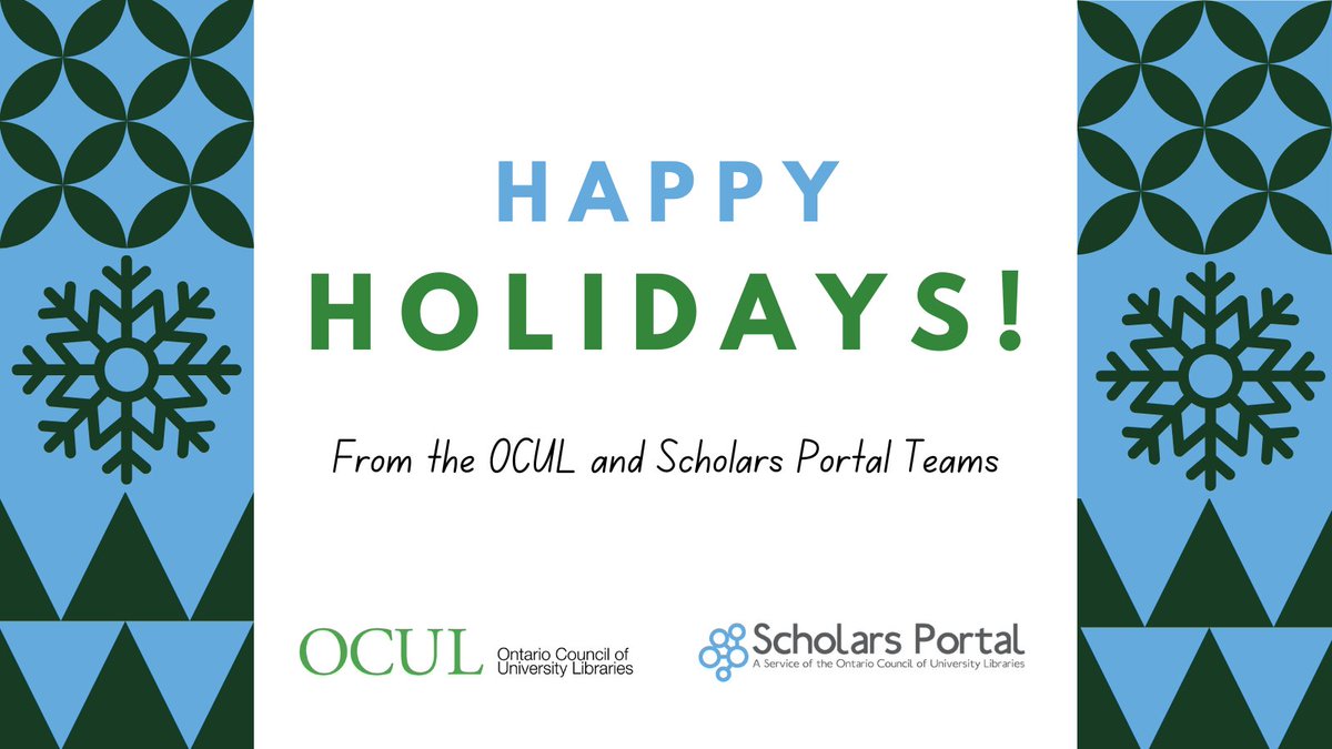 OCUL (inactive as of March 2025) (@ocul_libraries) on Twitter photo This year, we celebrated some exciting developments and milestones – all possible because of the support from OCUL and <a href="/scholarsportal/">Scholars Portal</a> communities!
Thank you from our teams to yours!
Revisit some of the year's highlights: ocul.on.ca/happy-holidays… This year, we celebrated some exciting developments and milestones – all possible because of the support from OCUL and <a href="/scholarsportal/">Scholars Portal</a> communities!
Thank you from our teams to yours!
Revisit some of the year's highlights: ocul.on.ca/happy-holidays…