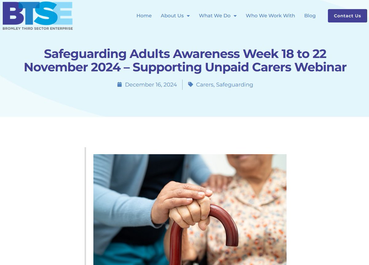BTSE (@btseorg) on Twitter photo It was National Safeguarding Awareness Week in November and we shone the spotlight on unpaid #carers
Check the webinar hosted by <a href="/BromleySAB/">Bromley Safeguarding Adults Board</a> & <a href="/LBofBromley/">Bromley Council</a> with our CEO <a href="/daveyw73/">David Walker</a>
π
btse.org.uk/carers/safegua⦠It was National Safeguarding Awareness Week in November and we shone the spotlight on unpaid #carers
Check the webinar hosted by <a href="/BromleySAB/">Bromley Safeguarding Adults Board</a> & <a href="/LBofBromley/">Bromley Council</a> with our CEO <a href="/daveyw73/">David Walker</a>
π
btse.org.uk/carers/safeguaβ¦